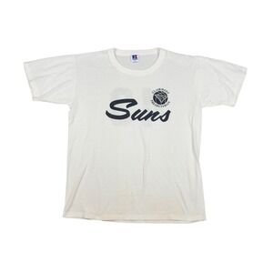 Vtg 90s Russell Athletic Suns Church League T Shirt USA White M 43 Jersey‎